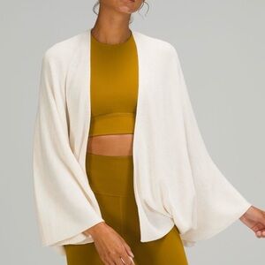 Lululemon Cashlu Knit Textured Wrap Cream One Size